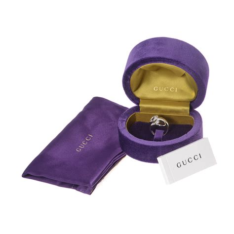 gucci horsebit ring with horn|Gucci white gold horsebit ring.